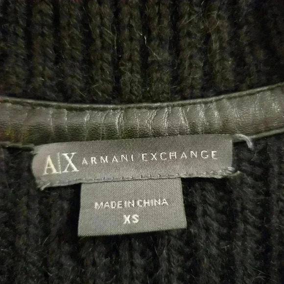 Armani Exchange Wool Alpaca Cotton Open Long Cardigan Black Womens Size XS - Picture 8 of 9